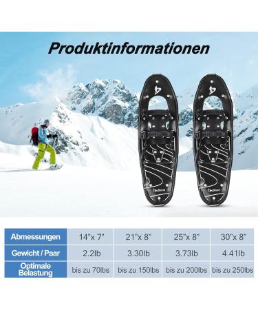 Lightweight 4-in-1 Snowshoes for Men Women & Kids - Aluminum Alloy Trekking Sticks & Waterproof Gaiters - Sizes 14 to 30 Inch - Buy Online on GoSupps.com