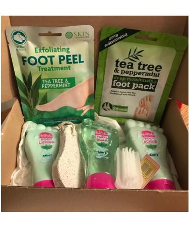 Feet Treat Bundle - Home Pedicure Kit with Foot Scrub, Lotion, Soak, Exfoliating Boots, Pumice Stone, and Nail Brush - Perfect for Self-care or Gifting - Buy Online on GoSupps.com