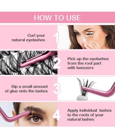 280 Pcs 40D-C-0.07-9-15mix Cluster Lashes - DIY Wispy Bottom Lashes - C D Curl - Large Size | Perfect for At-Home Use - Buy Online on GoSupps.com