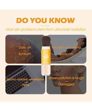 Sunscreen Powder Sunscreen Powder Setting Powder SPF 50 PA++ Setting Powder with Brush Lightweight and Breathable Setting Powder (dzf 2) - Buy Online on GoSupps.com