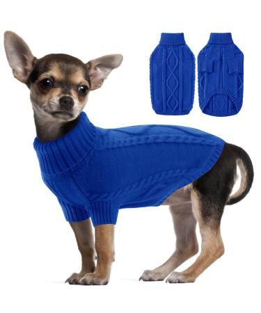 Alagirls Classic dog sweater warm turtleneck puppy clothing cat sweater dog coats winter warm halloween Christmas pet outfits clothing royalblue xxl xxl royal blue