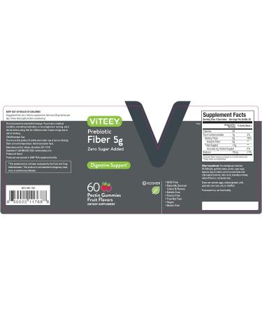 Prebiotic Fiber Gummies 5G - Supports Digestive Health & Weight Management - Vegan Dietary Supplement - 120 Fruity Chews - Zero Sugar Added - Buy Online on GoSupps.com