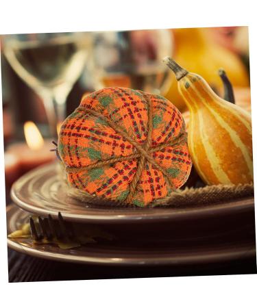 OUNONA Thanksgiving Pumpkin Decor Ornament Pumpkin Pin Cushions Fabric Photo Prop Fake Pumpkin Household Colorful 15x15cm - Buy Online on GoSupps.com