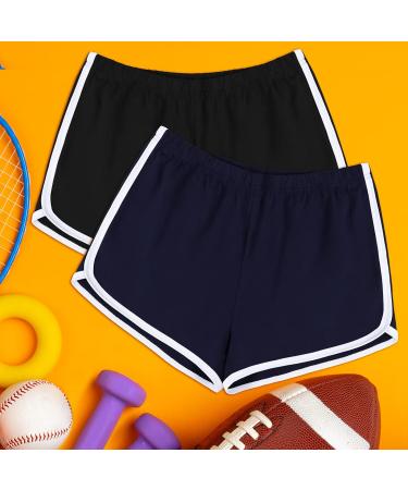 URATOT 5 Pack Women's Cotton Yoga Shorts - Large Black Navy Blue Gray Pink - Buy Online on GoSupps.com