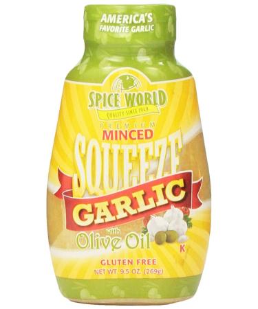 Spice World Premium Minced Garlic with Olive Oil (Glutten Free) 9.5 Oz