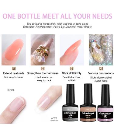 Gel Nail Polish - 8ml Builder Gel Clear Builder Nail Gel for Nails 5 In 1 UV Nail Polish Strengthener Extension Gel Base Gel Rhinestone False Nail Tips Glue Gel in a Bottle (8ml) - Buy Online on GoSupps.com