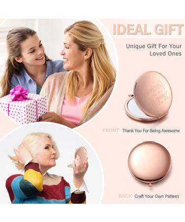 12 Pcs Compact Mirror - Thank You for Being Awesome - Double Sided Round Makeup Mirror for Purse - Portable Handheld Travel Magnifying Mirror - Rose Gold - Buy Online on GoSupps.com