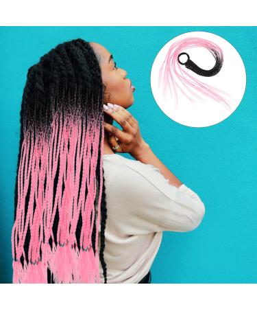 Lurrose Womens Wigs Crochet Hair Braids Goddess Faux Crochet Hair Synthetic Braiding Hair Extensions Hair Prelooped Crochet Braids for Black Women Black Spring Decor Black Pink - Buy Online on GoSupps.com