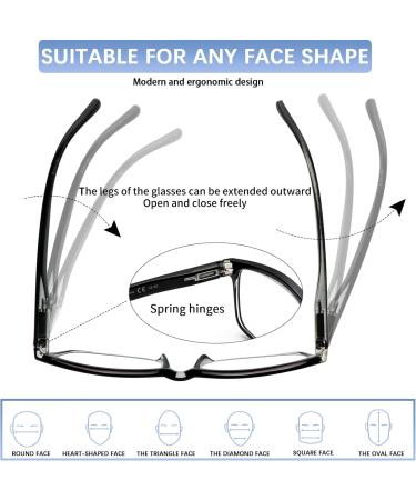Buy SIGVAN 6 Pack Blue Light Blocking Reading Glasses for Men & Women - Anti Eyestrain Spring Hinge Readers (2.0x Black) - Ship Internationally - Buy Online on GoSupps.com