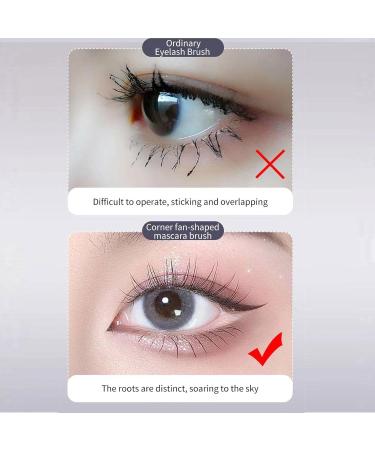 Angled Fan Eyelash Brush Bent Eyeliner Brushes with 120 -Angle Designed - Professional Lashes and Eyeliners Makeup Tool for Making Natural Look Rowces - Buy Online on GoSupps.com