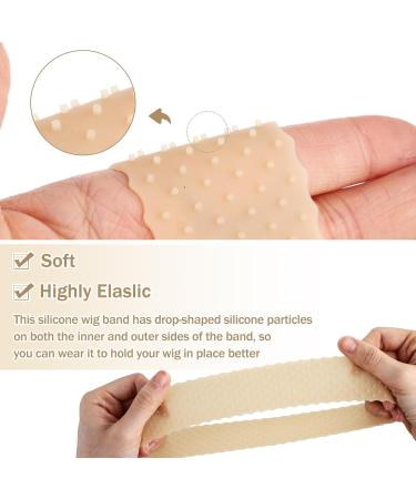 AHQiZFX 3 Pieces Wig Grip Band Adjustable Wig Fix Headband Silicone Non Slip Wig Bands Elastic Wig Gripper Women Men Wig Bands Sweat-proof Hold Wig Cap Hairband for Keeping Wigs(beige+black+white) - Buy Online on GoSupps.com