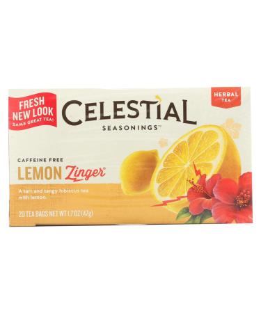 Celestial Seasonings Herbal Tea Caffeine Free Lemon Zinger 20 Tea Bags 1.7 oz (47 g)