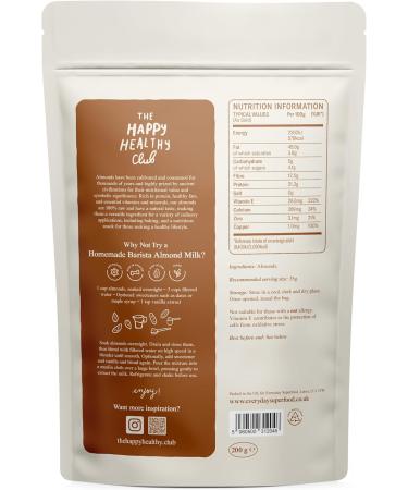 Whole Almonds Raw 200g Unsalted Unpasteurized Non GMO Almonds Nuts Shelled Unroasted Almond Kernels Certified Vegan Kosher - Buy Online on GoSupps.com