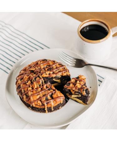 Adam Matthews Kentucky Woods Bourbon Cake - Aged in Wisconsin Wood Barrel with Walnuts, Chocolate, and Caramel Drizzle - Perfect Party and Holiday Gift (10oz Wood Barrel Box Included) - Buy Online on GoSupps.com