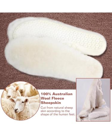 Bacophy Sheepskin Insoles for Men & Women | Premium Cozy Warm Wool Replacement Soles for Boots & Sneakers - White Size 10 M US Women / 8 M US Men - Buy Online on GoSupps.com
