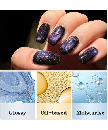 Gel Nail Polish Glitter Cat Eye Gel Nail Varnish Sparkly Purple UV/LED Soak-Off Gel Nail Varnish Highly Pigmented 9D Magnetic Nail Gel Shimmer Galaxy Nail Art Salon DIY Gifts - Buy Online on GoSupps.com