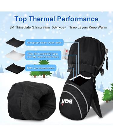 BQA Children's Ski Gloves - Waterproof & Windproof Thermo Warm F ustlinge for Boys & Girls (2-8 Years) - Navy - Buy Online on GoSupps.com