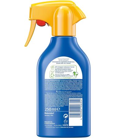 NIVEA Sun Kids Protection & Care 5in1 LSF 50+ Spray - Waterproof Sunscreen with Organic Almond Oil for Sensitive Skin (250 ml) - Buy Online on GoSupps.com