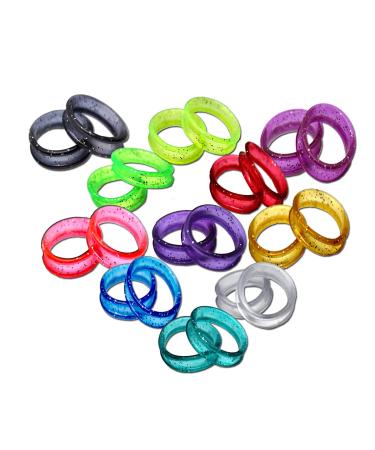 Hair Scissors Finger Ring Inserts for Hairdressing Barber Scissors Shears in Sparking Colours Scissor Ring Inserters - Finger Rings X 22 Pcs