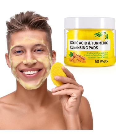 Kojic Acid and Turmeric Cleansing Pads for Dark Spots Turmeric Kojic Acid Cleansing Pads for Face & Body with Vitamin B5 Exfoliating Cleansing Pads for All Skin Types - 50 pads - Buy Online on GoSupps.com