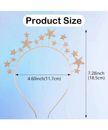 Rhinestone Star Headband Shiny Rose Gold Headpiece Elegant Star Crown & Halo Crown for Bridal & Party Hairdos Women & Girls Hair Accessories(Rose Gold). - Buy Online on GoSupps.com