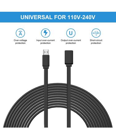 Sumind 4 Pack 10ft Micro USB Extension Cable Male to Female Extender - Compatible with Wireless Security Cameras - Includes Cable Clips (Black) - Buy Online on GoSupps.com