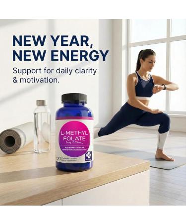 MD Life L-Methylfolate 5 mg Supplement - Professional-Grade Active L Methylfolate Supplement - 120 Capsules - L-Methylfolate 5mg - Maximum Potency MTHFR W/Essential Amino Acids 5mg (Pack of 120) - Buy Online on GoSupps.com