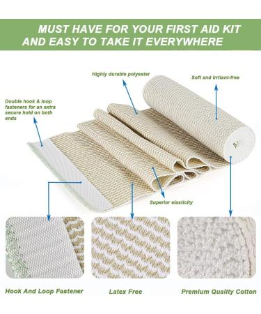 6 Pack Elastic Bandage Wrap - 6" Wide Latex Free Compression Roll for Legs Ankle Knee & Body - Ideal First Aid Kit Solution - Buy Online on GoSupps.com