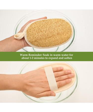 olyee Natural Loofah 4 Pack Exfoliating Sponge Face Wash Pads Body Loofah Skin Bath Loofah Back Scrubber Luffa and Terry Cloth Hang Biodegradable Shower Sponges for Adults Women Men - Buy Online on GoSupps.com