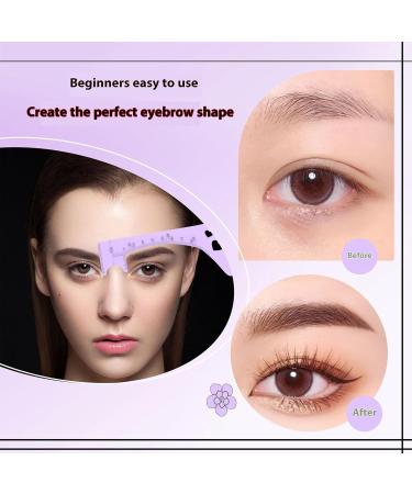 Eyebrow Measuring Tool Eye Brow Stencils for Women | Quick Eye Makeup Tool Eyebrow Shaping Aid Brow Measuring Tool for Perfect Eye Liner & Lip Lines Purple - Buy Online on GoSupps.com