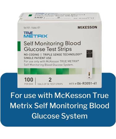 McKesson TRUE METRIX Blood Glucose Test Strips - 100 Strips (1 Pack, 2 Vials) - Buy Online on GoSupps.com