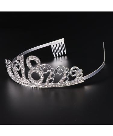 Frcolor 18th Birthday Crown Headband for Women | Crystal Silver Tiara with Combs | Perfect Gift for 18th Birthday Celebrations - Buy Online on GoSupps.com