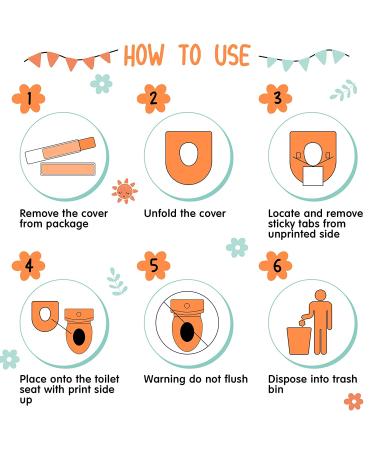 50 Pack Extra Large Disposable Waterproof Toilet Seat Covers for Kids & Adults - Portable, Individually Wrapped Toddler Potty Training Restroom Covers - Vivid Dinosaur Design - Buy Online on GoSupps.com