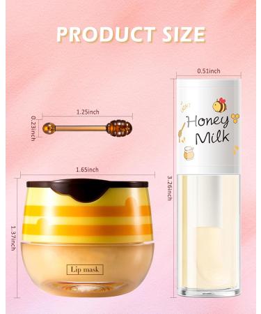 2Pcs Bee Lip Balm Honey Pot Lip Mask & Lip Glowy Oil Lip Care Set Propolis Moisturize & Nourish Lip Gloss Repair Treatment Reduce Lip Line & Protect & Plump Dry Cracked Lip Scrub Exfoliator -Set A - Buy Online on GoSupps.com
