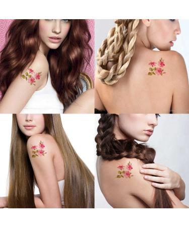 DopeTattoo 6 Sheets Flower Hibiscus Temporary Tattoos for Adults and Kids - Tropical Plant Stickers for Arms, Legs, Chest, and More - Buy Online on GoSupps.com