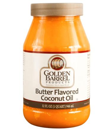 Golden Barrel Butter Flavored Coconut Oil (32 Oz.) 32 Fl Oz (Pack of 1)