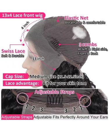 Xudoufu 26 Inch Deep Wave Human Hair Front Wig for Black Women | Pre Plucked 13x4 HD Transparent Lace | 150 Density Natural Color | Baby Hair Included - Buy Online on GoSupps.com