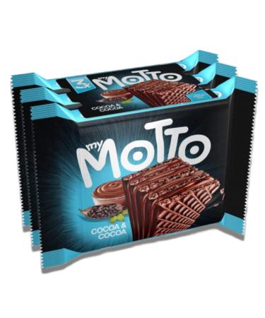 My Motto Chocolate Wafers 30 Individual Wrapped Wafers 34g each Bulk Box Wafer Biscuits Cream Wafers Cocoa & Cocoa