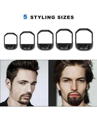Finelycr 5-Piece Bart Schablon Set for Men | Contour Your Beard with 5 Sizes | Razor Aid Accessories for Perfect Goatees & Beards - Buy Online on GoSupps.com