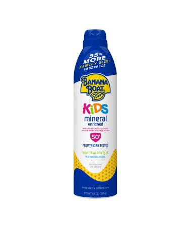 Banana Boat Kids Mineral Enriched  Broad Spectrum Sunscreen  SPF 50+  Pack of 1  9.5 oz.