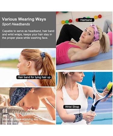 Colorful Gortin Boho Headband with Button and Mouth Shield - Wide Stretch Head Wrap for Women and Girls - Buy Online on GoSupps.com