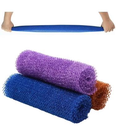 3 Pieces African Mesh Sponge Body Exfoliating Body Scrub Long Mesh Sponge Bath Exfoliating Shower Body Scrubber Back Scrubber Skin Smoother for Daily Use