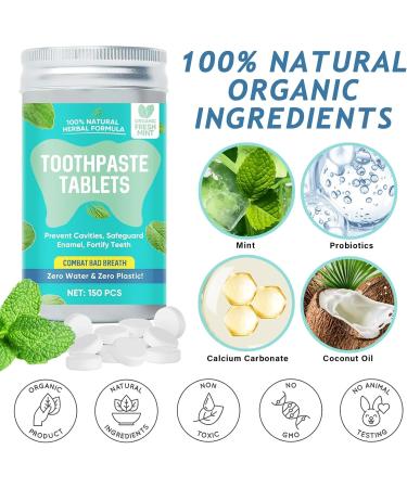 Buy Fluoride Toothpaste Tablets - Eco-Friendly Dentist Developed 150pcs Peppermint Flavor - Perfect for Travel - Buy Online on GoSupps.com
