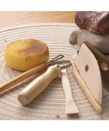 18pcs Pottery Tool Kit for Polymer Clay Sculpting and Ceramics Trimming - Wooden Handle Sculpting Tools with Embossing Patterns - Buy Online on GoSupps.com