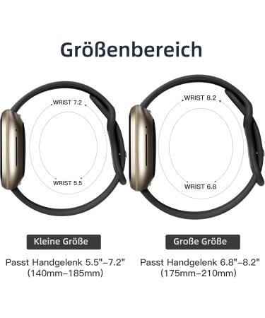 Upeak Sports Bracelet for Fitbit Versa 3 Versa 4 Sense & Scythe 2 - Breathable Silicone Replacement Bands for Men & Women - Charcoal/Black - Buy Online on GoSupps.com