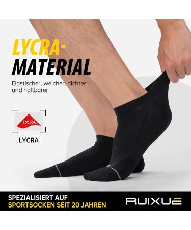 Ruixue 10 Pairs Breathable Cotton Sneakers Socks for Men & Women - Short Sports Running Tennis Hiking - Size 43-46 Black - Buy Online on GoSupps.com