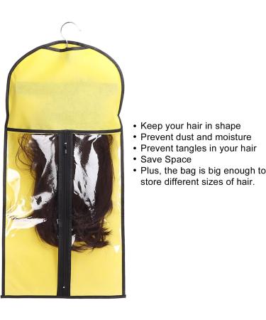 Hair Extensions Storage Bag Portable Dustproof Carrier Holder for Neat Hair Extensions Travel Daily Use (Yellow) - Buy Online on GoSupps.com