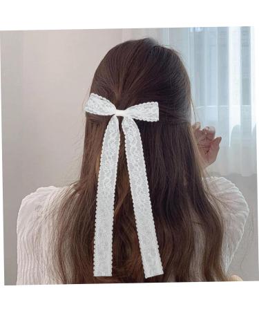 6pcs Lace Hair Bow for Women Girls Tulle Lace Bows for Hair with Long Ribbon White Lace Bow with Metal Clips for Party Birthday Wedding Festival Lace Bows for Hair White Lace Bow White Ribbon for Hair - Buy Online on GoSupps.com