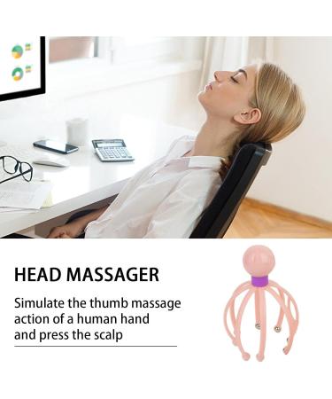 Wireless Stainless Steel Manual Head Massager | Octopus Claw Scalp Massage Device | Handheld Spa Tool for Deep Relaxation - Light Pink - Buy Online on GoSupps.com