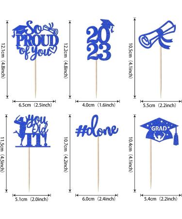 Pack of 24 Graduation Cake Decorations Graduation Cupcake Toppers Graduation Cake Decorations Cake Toppers for Graduation Parties Graduation Proms Dark Blue - Buy Online on GoSupps.com